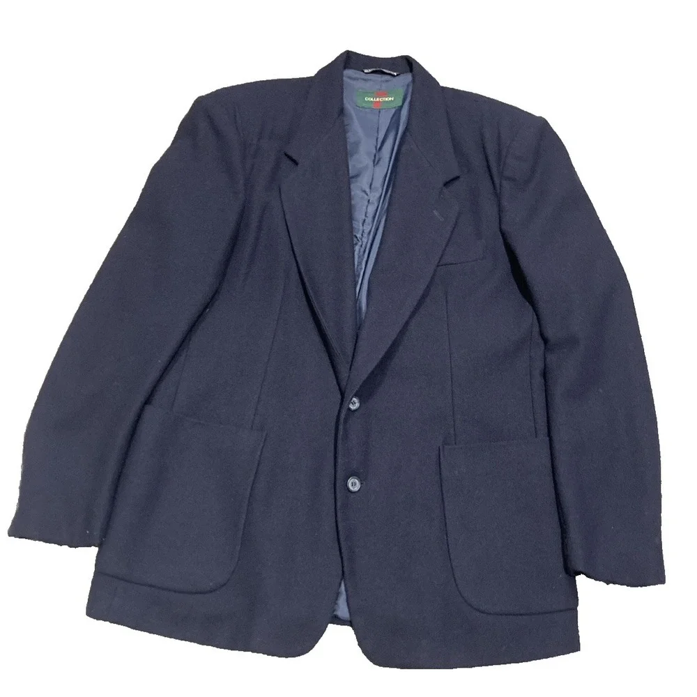 Vintage Russian Wool Blend Stand Collar Blazer Mens 44 Minimalist Avant Garde